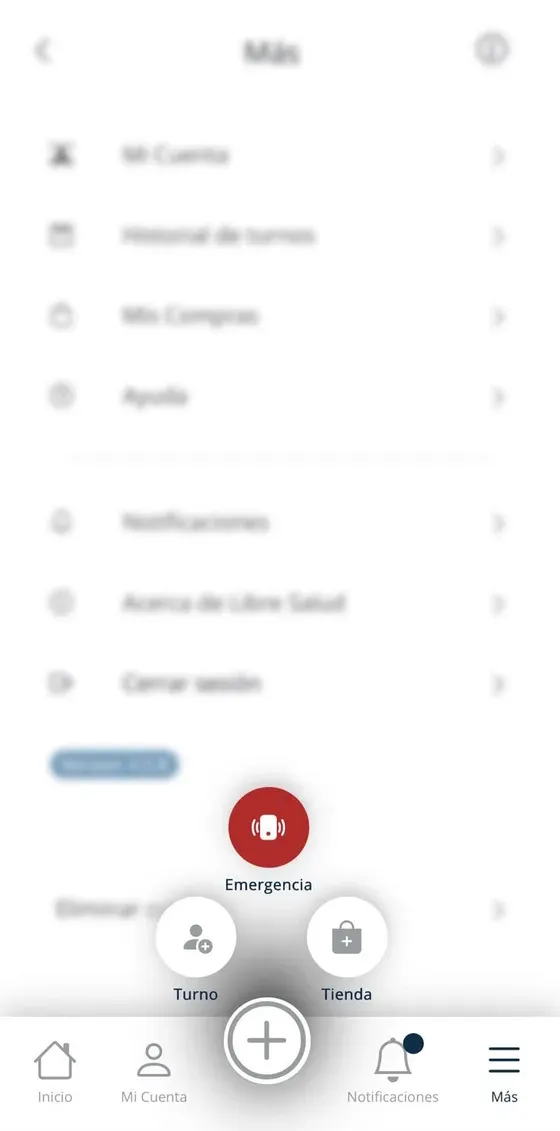 Accesos rápidos de la app